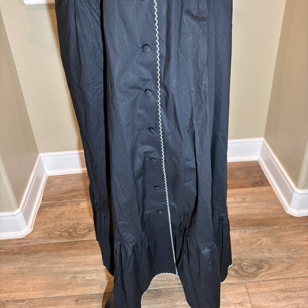 💖 NWT Tuckernuck Alice Black Maxi Dress Double Caped Sleeves Size XL - Picture 4 of 10